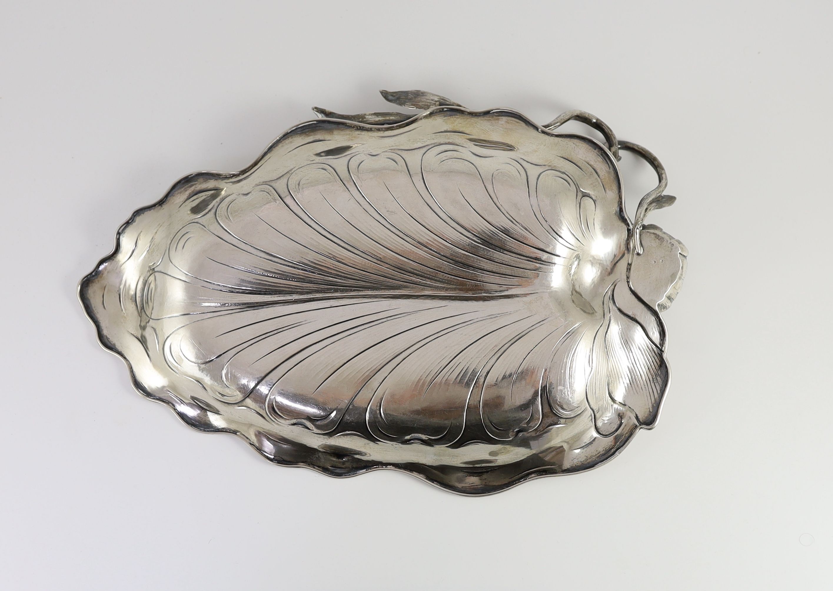 An early 20th century Austro-Hungarian Jugenstil 800 standard silver dish, maker, possibly Eduard Friedman, Vienna